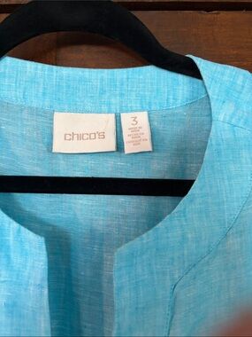 Chico’s Split Neck Linen Tunic. can’t quite describe the color very pretty.